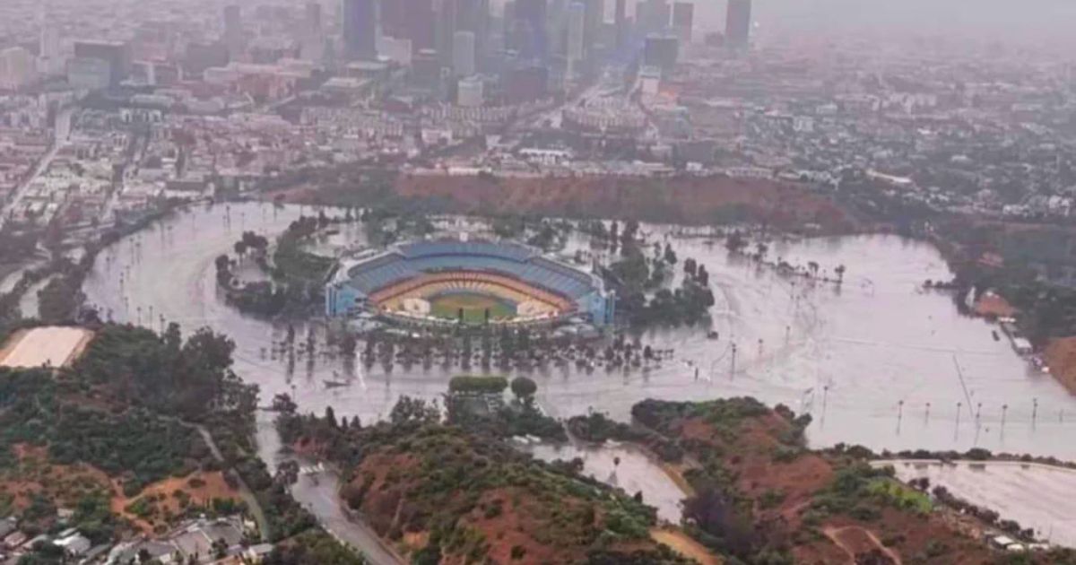 Biblical Flood Turns Dodger Stadium Into a Scene From the Old Testament After the Team Mocked God
