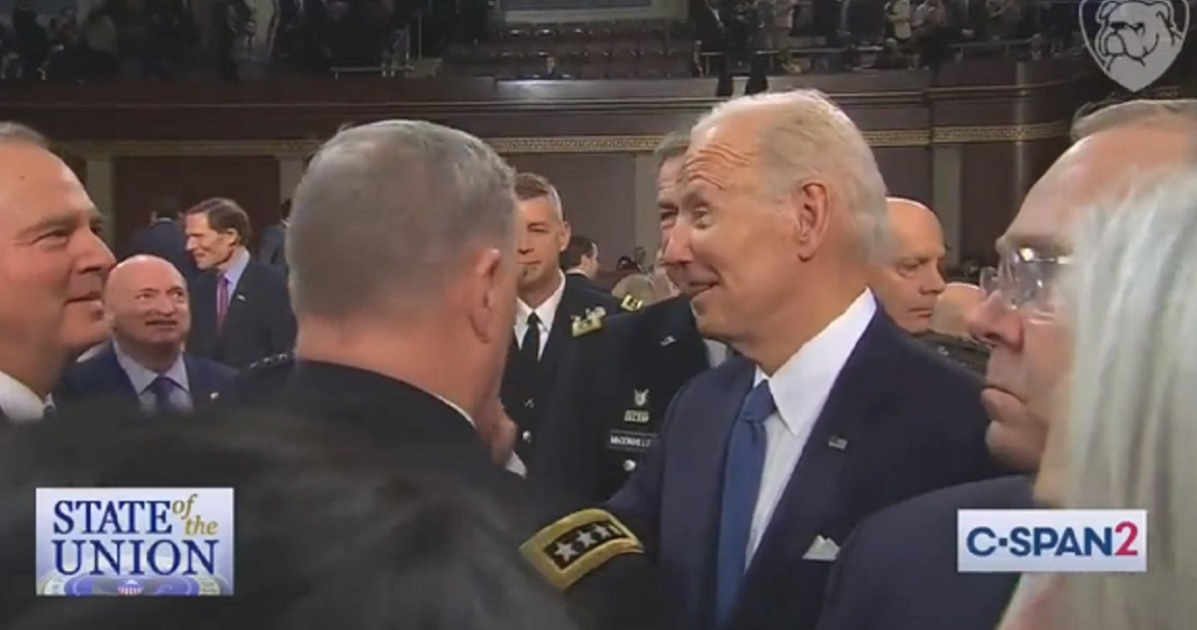 Hot Mic Catches Biden’s Mysterious Post-State of the Union Comment to Democratic Senator