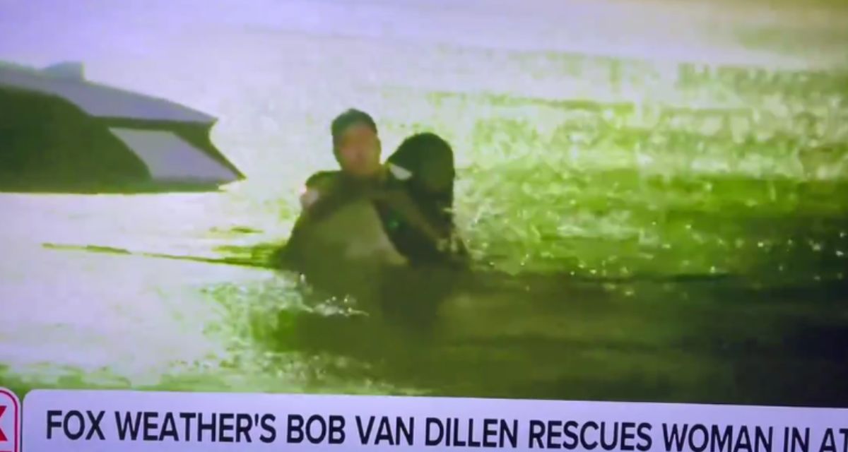 Fox Weatherman Breaks from Reporting to Save Woman From Car During Flood