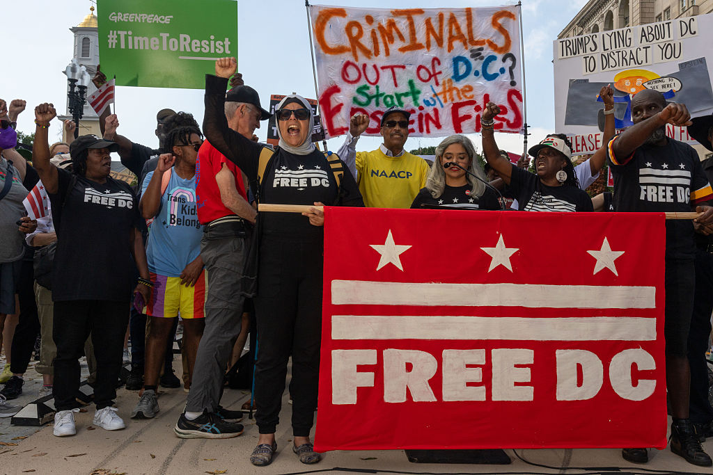 Protest Takes Place In DC Following Trump’s Statement On DC Crime
