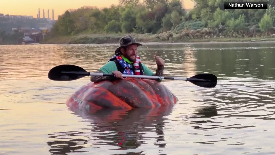 Missouri Man Breaks Guinness World Record After Completing 38-Mile Trek on River in 1,208-Pound Pumpkin Boat