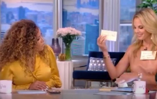 Elisabeth Hasselbeck Shows Post-It Note Messages for Biden on ‘The View’