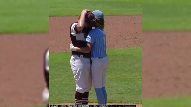 Little Leaguer Comforts Pitcher After Shocking Moment