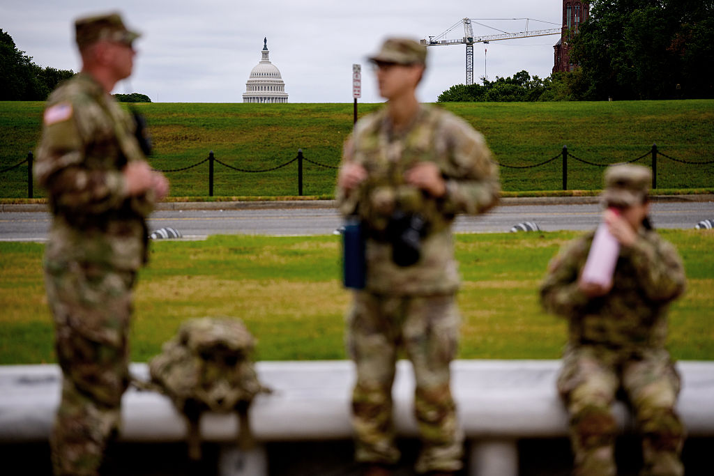 Person Trapped After Colliding with National Guard Vehicle Near US Capitol