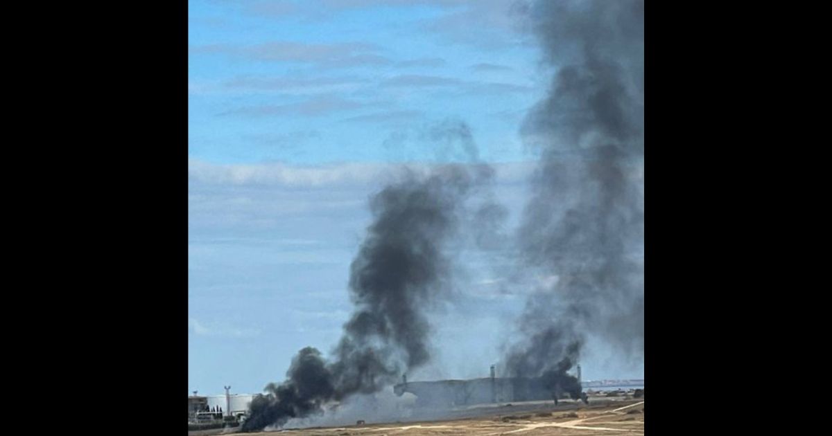 Black Sea Flagship Hit and Burning After Apparent Drone Attack: Reports