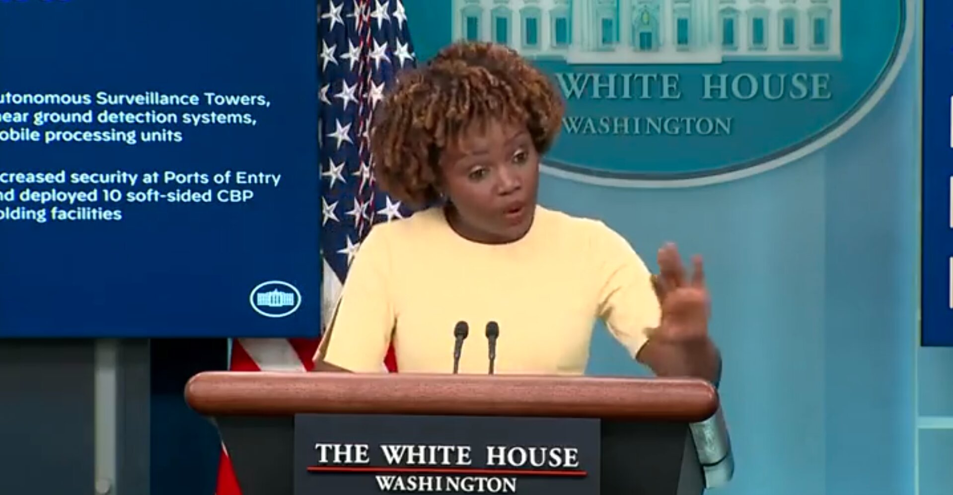Karine Jean-Pierre Claims ‘Anyone Who Suggests’ the Border Is Open Is ‘Doing the Work’ of Smugglers