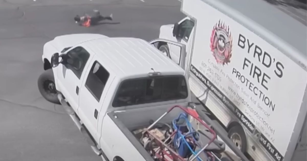 Gas Thief Catches Himself on Fire While Drilling Truck's Fuel Tank