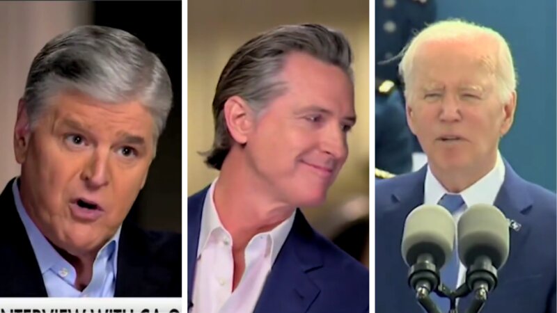 Hannity Forces Newsom to Watch Over-Minute-Long Video of Joe Biden Gaffes