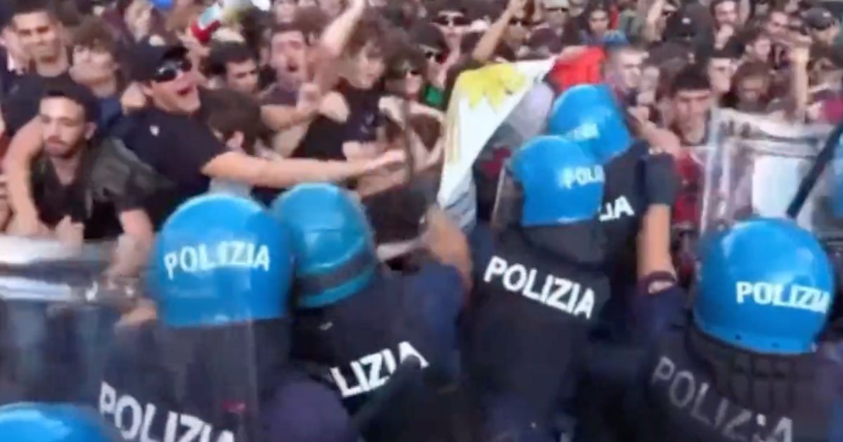 Watch: Pro-Palestine Protesters Pick the Wrong Officers to Violently Clash With