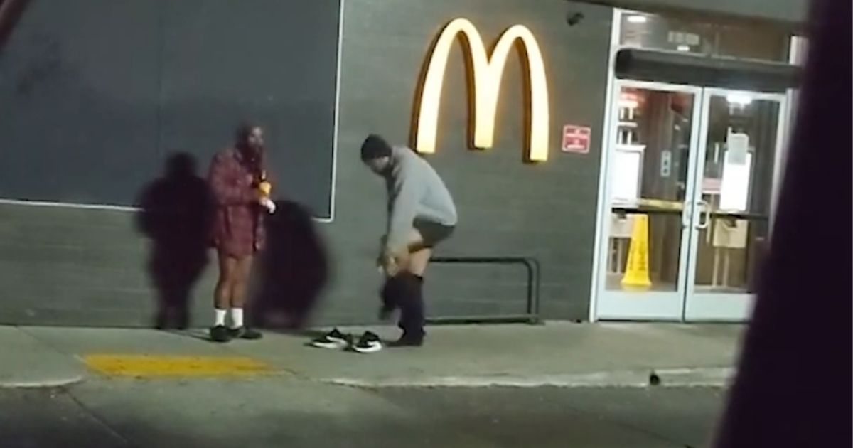 Moment Man Takes Off Pants and Gives Them to Homeless Man Caught on Video