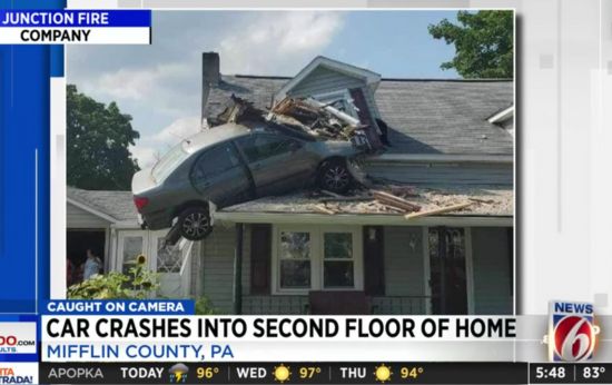 Car Crashes Into Second Story of Home: ‘Intentional Act’
