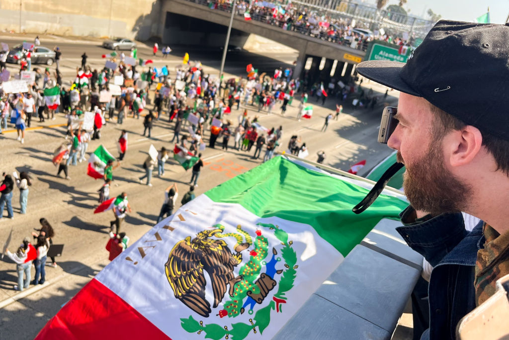 Protesters Block LA Freeway in Stand Against Immigration Crackdown