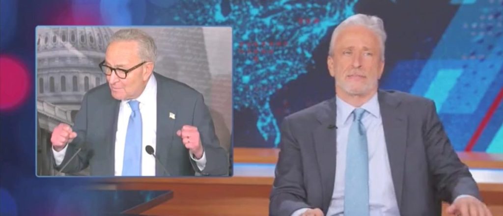 ‘Human Flat Tire’: Jon Stewart Roasts Chuck Schumer Over Shutdown Messaging