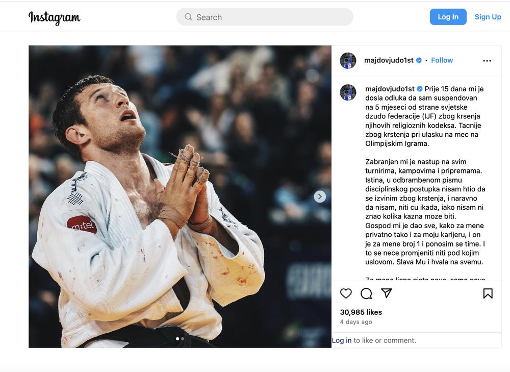 Serbian Judo Star Banned For Religious Gesture At Paris Olympics‌
‌