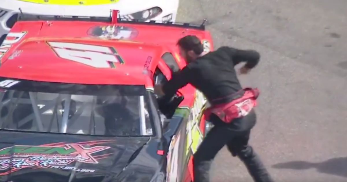 Violence Erupts at NASCAR Track as Driver Pummels His Buckled Rival