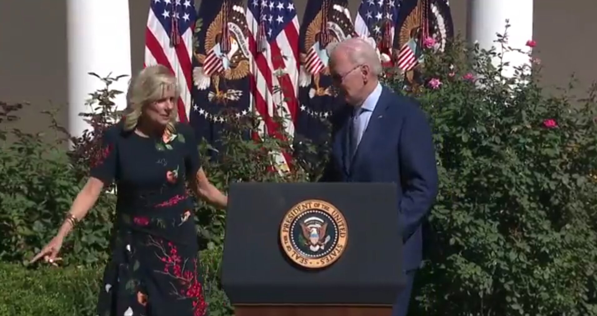 Jill Biden Guides POTUS Off Stage – Hours After He Asked Where Dead Congresswoman Was