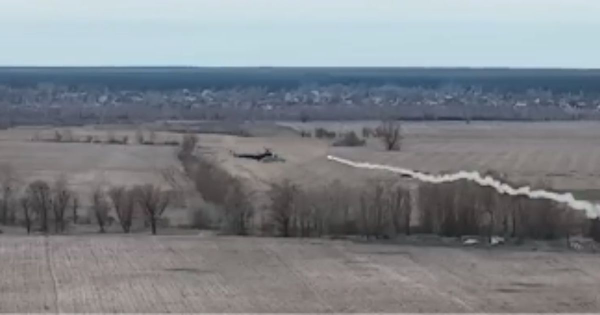 Wild Video out of Ukraine Shows Apparent Russian Attack Helicopter Downed with Direct Hit from AA Missile