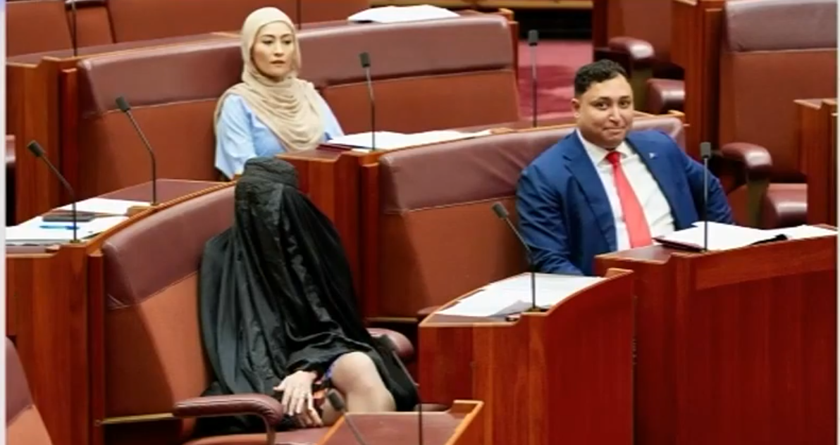 Senator Sparks Chaos in Australian Parliament by Wearing Burqa
