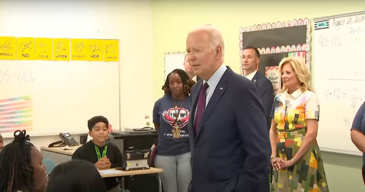 People Immediately Spot Big Problem in Picture of Biden Visiting Kids at Middle School