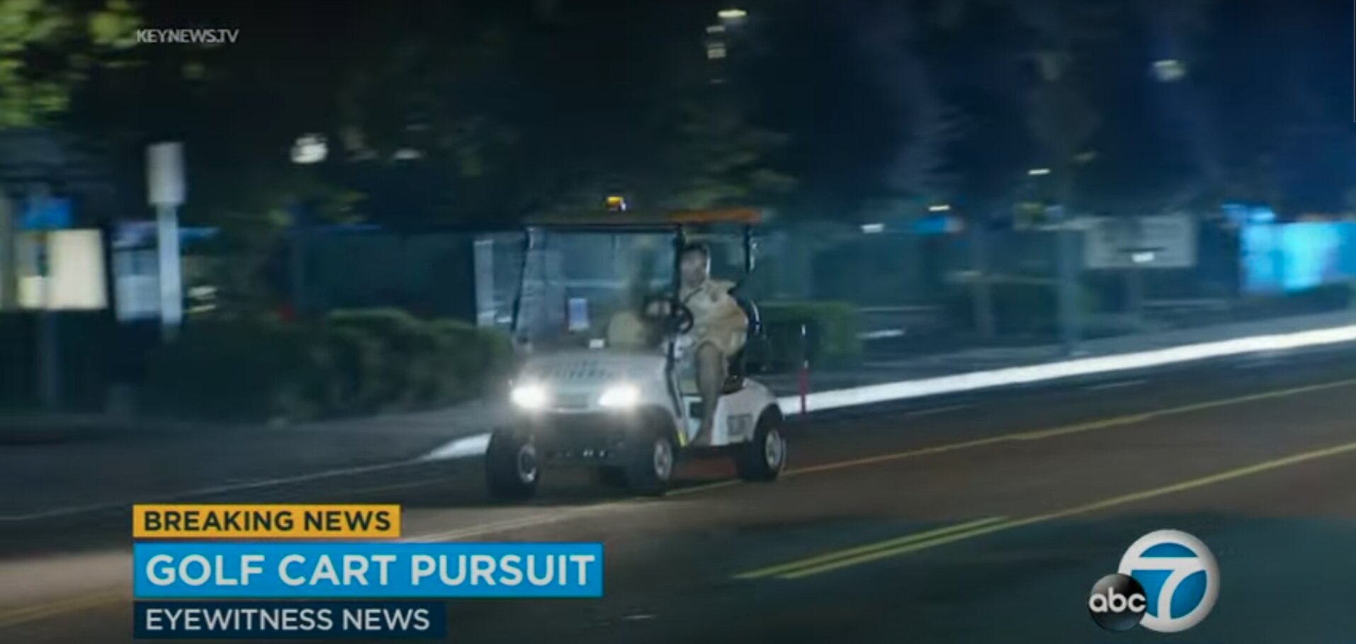 LA Man Steals Golf Cart and Leads Police on Slow Speed Chase With Dog in His Lap
