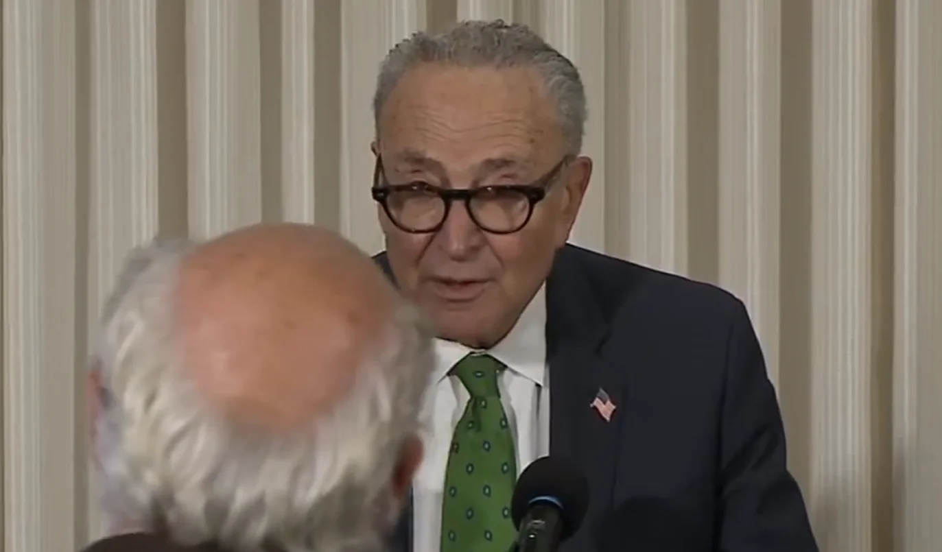 Schumer Press Event Erupts After Protester Accuses Senator Over Israel