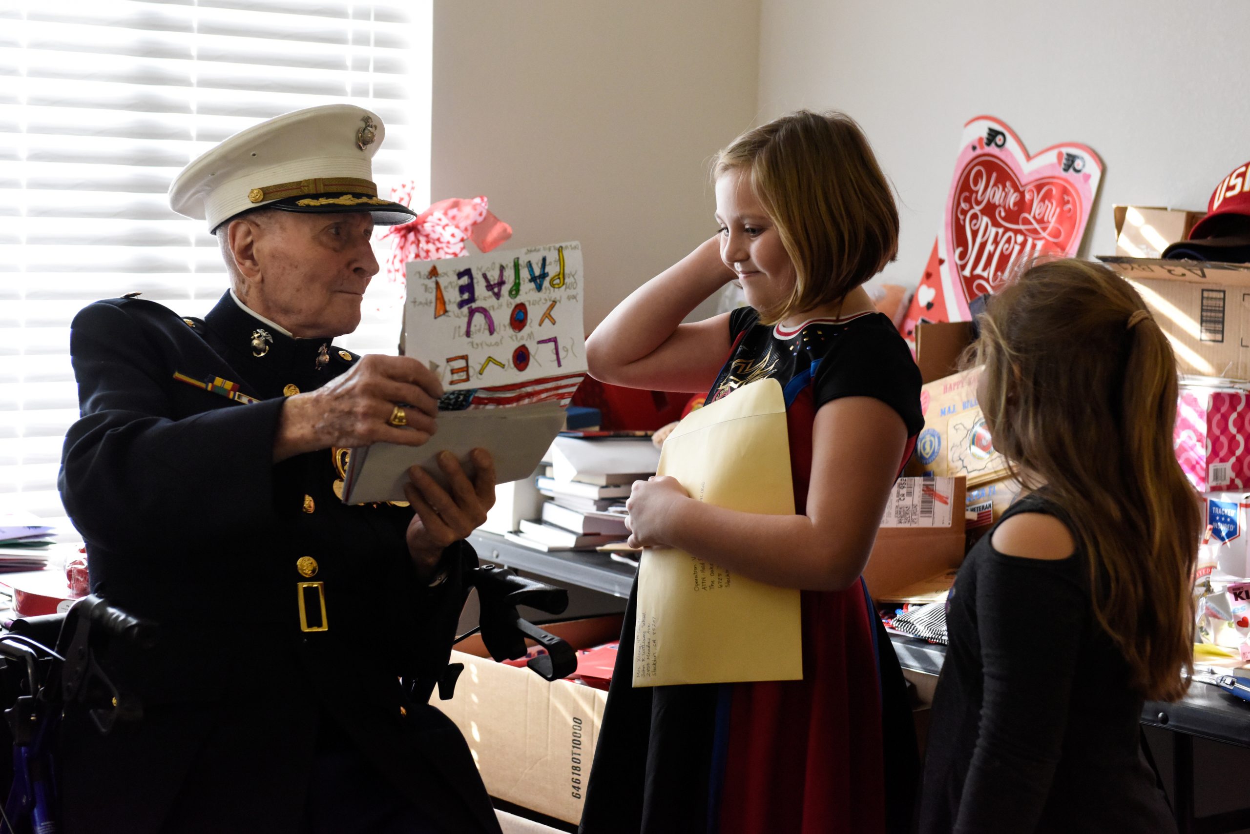 Some 70,000 Valentines Sent to 104-Year-Old in Tribute to Military Veterans