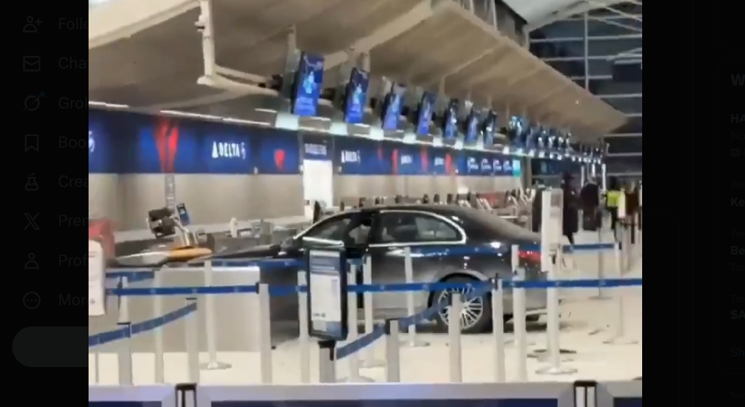 Car Smashes Through Detroit Airport Terminal, Driver Rants as Security Swarms Scene