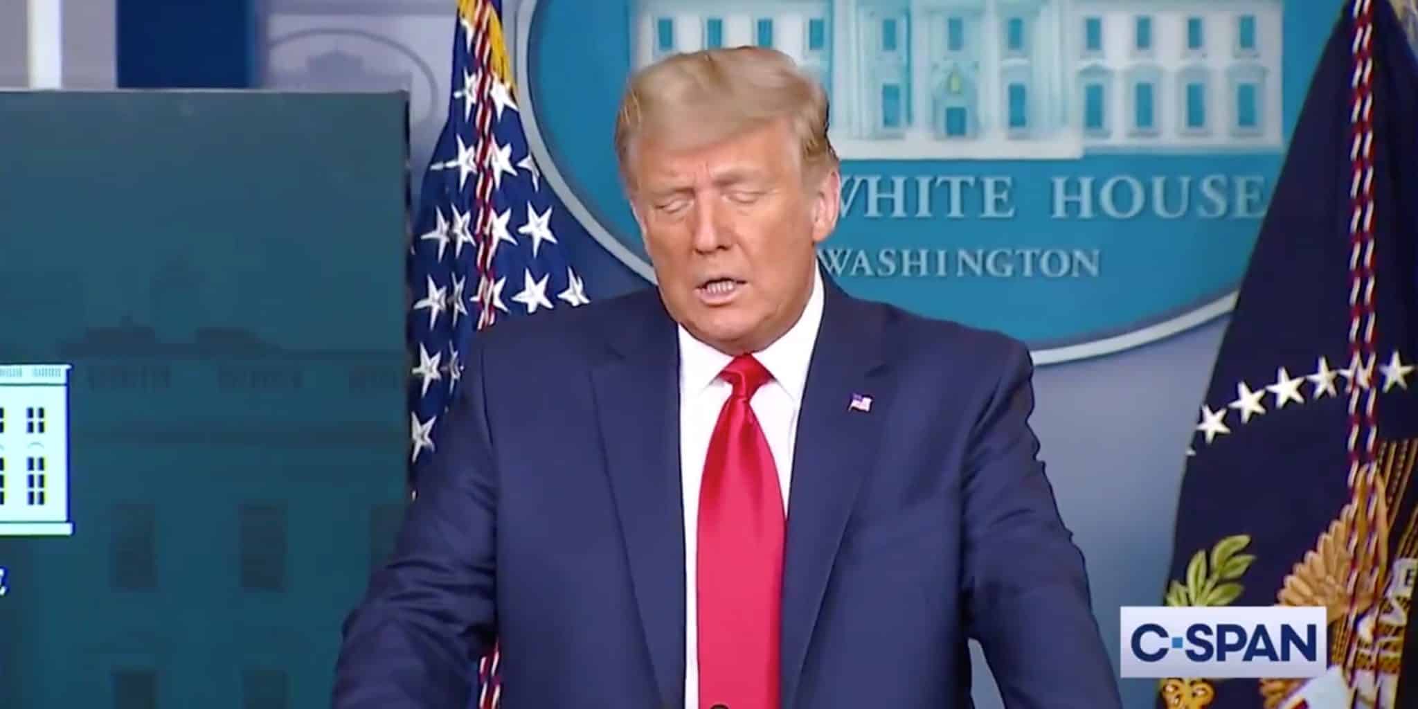 Trump Holds Minute-Long Press Appearance Boasting About the Economy