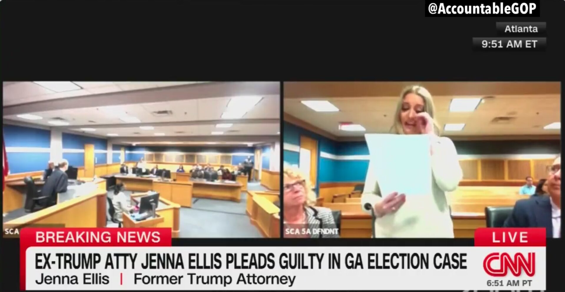 Watch: Former Trump Lawyer Tearfully Pleads Guilty in Election Case