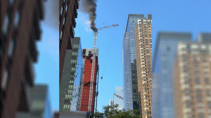 NYC Crane Catches Fire and Partially Collapses on Building, 6 Injured