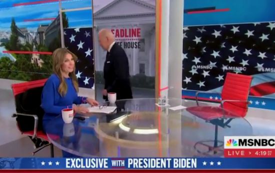 Biden Awkwardly Walks Off Set After MSNBC Interview
