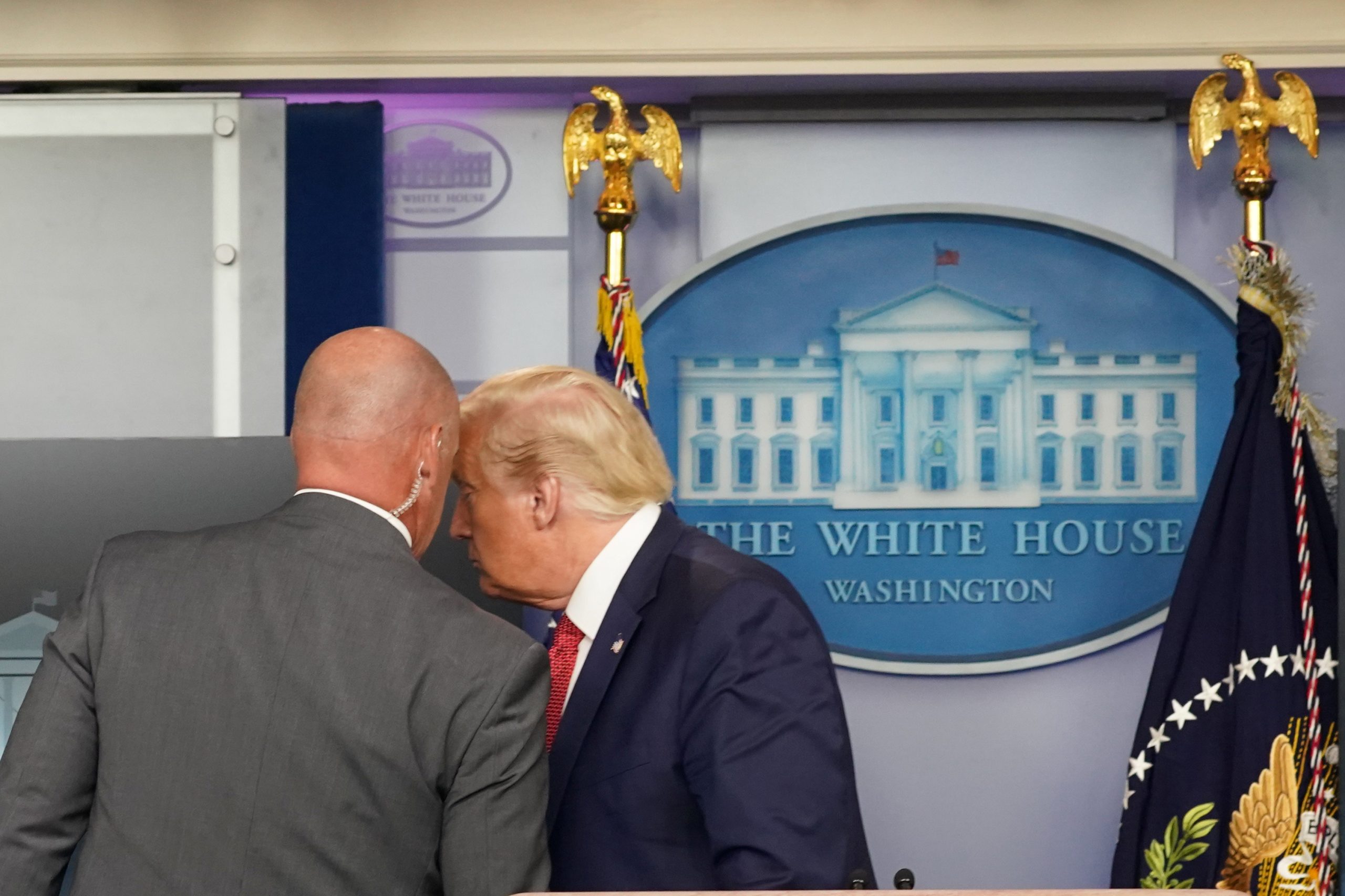 Trump Abruptly Pulled Out of Press Briefing by Secret Service Due to Shooting Near the White House