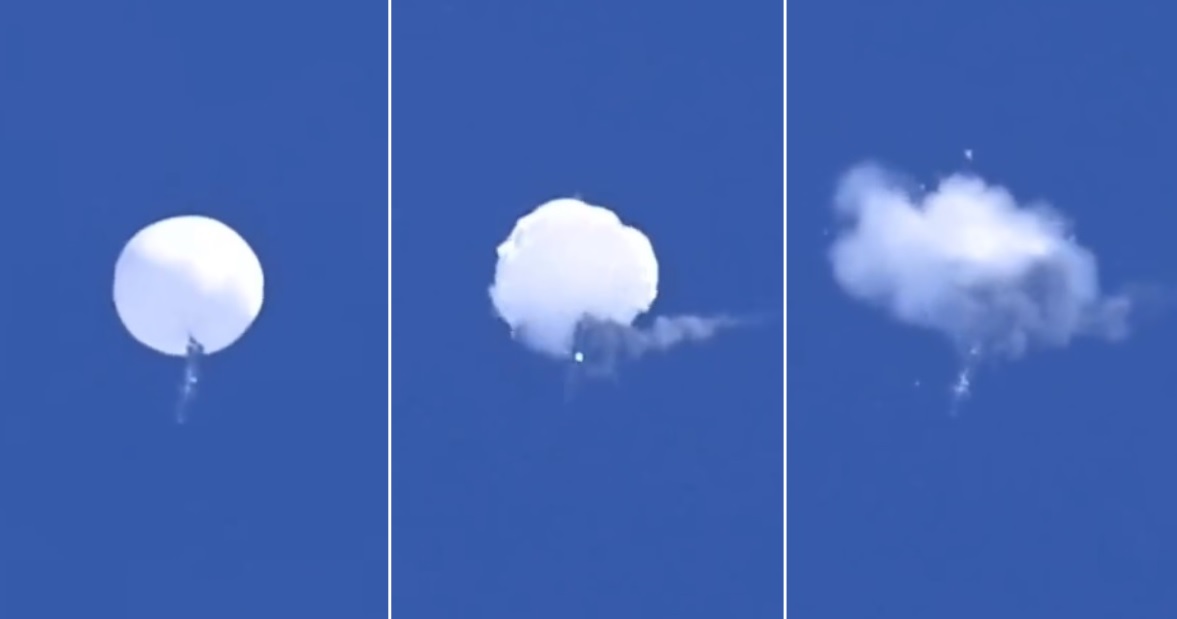 Close-Up Video of F-22 Strike on Chinese Balloon Shows What Happened to the Surveillance Device