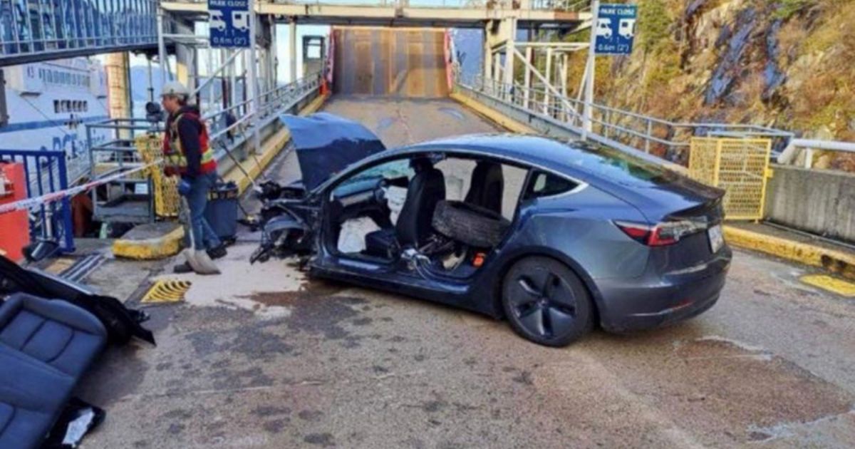 EV ‘Suddenly Accelerates’ Into Ferry Ramp, Breaks in Two – All Passengers Taken to Hospital