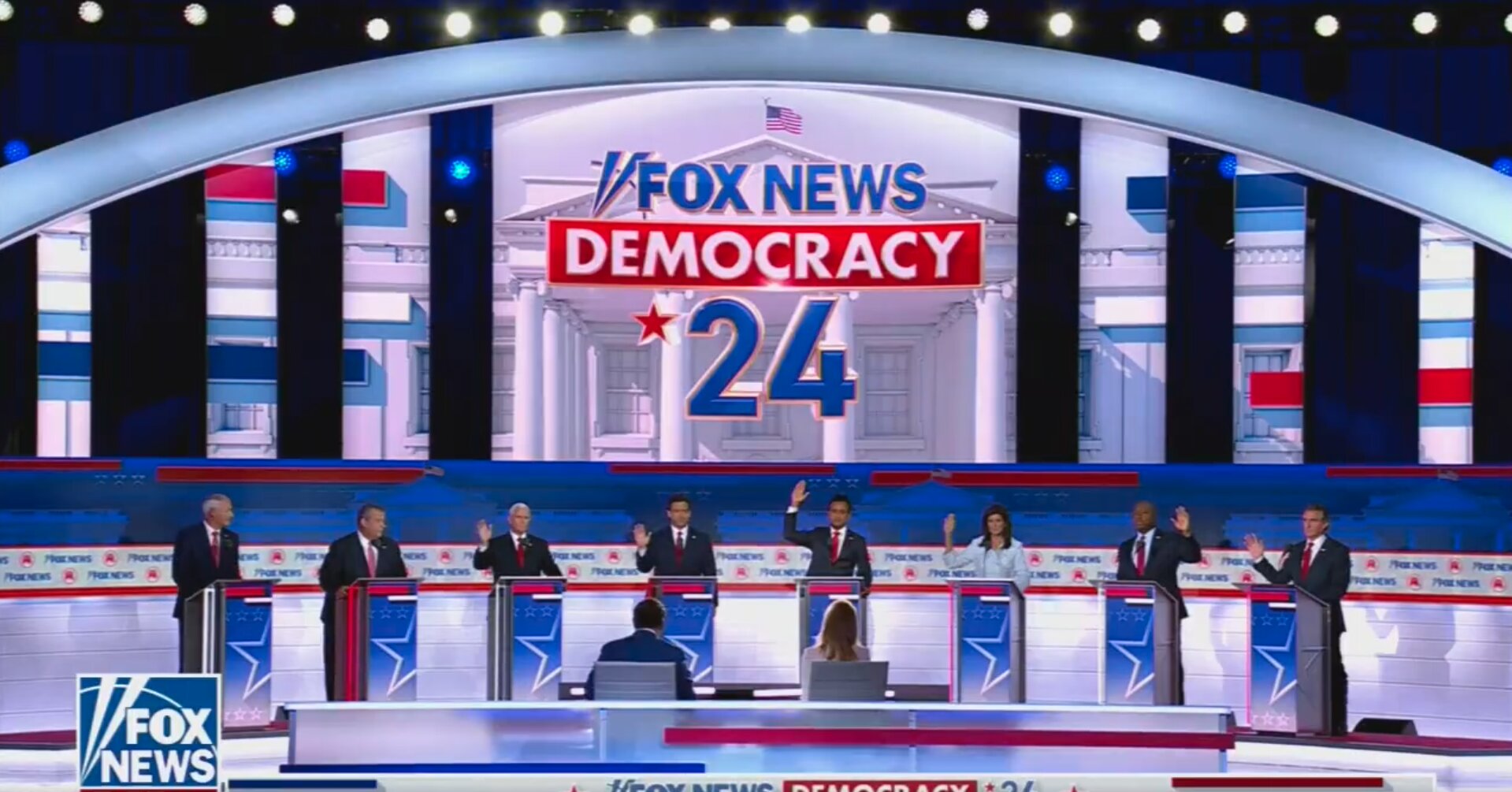 Watch: 6 out of 8 GOP Presidential Candidates Say They Would Support Trump if He Is Convicted