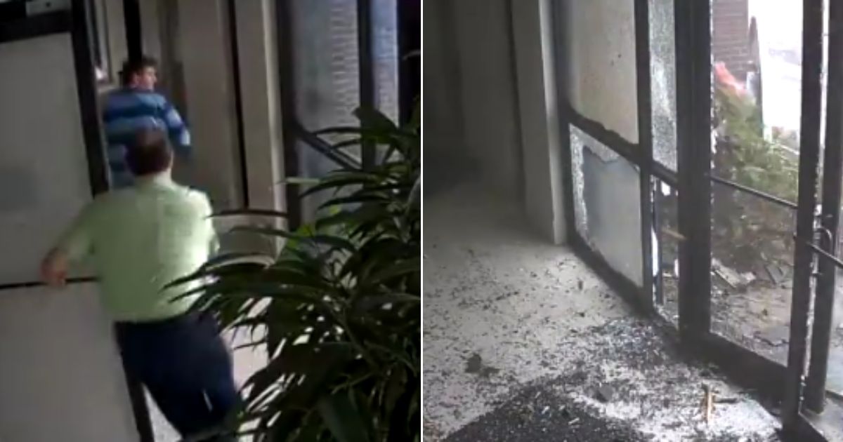 Employees Run for Cover Seconds Before Disaster – Security Camera Catches Everything