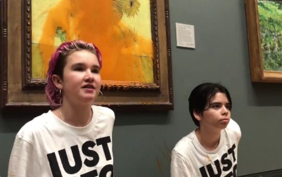 Video: Climate Activists Throw Soup on Van Gogh’s Painting During Protest