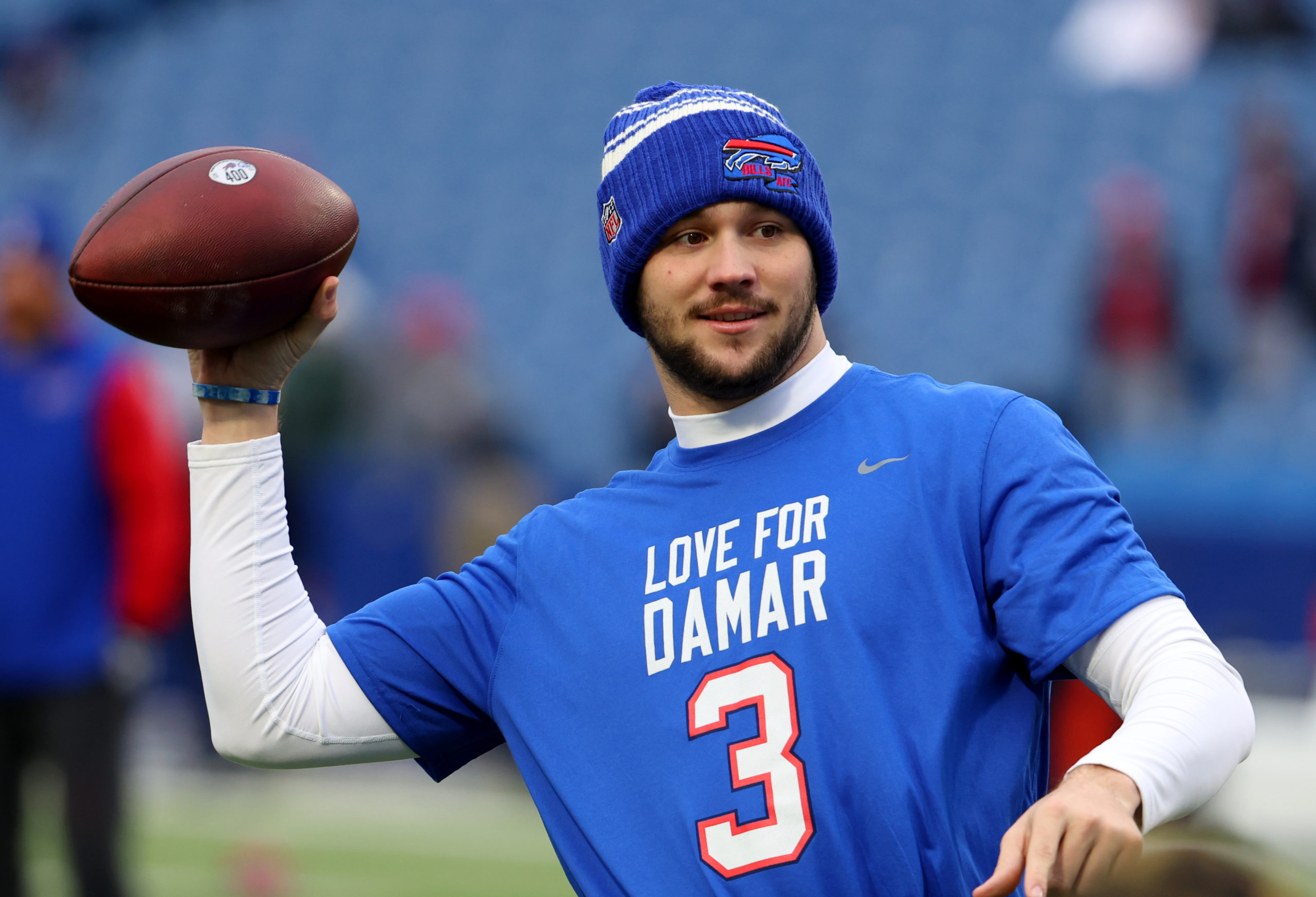 Buffalo Bills Quarterback Laughs When Asked About Damar Hamlin Conspiracy Theory