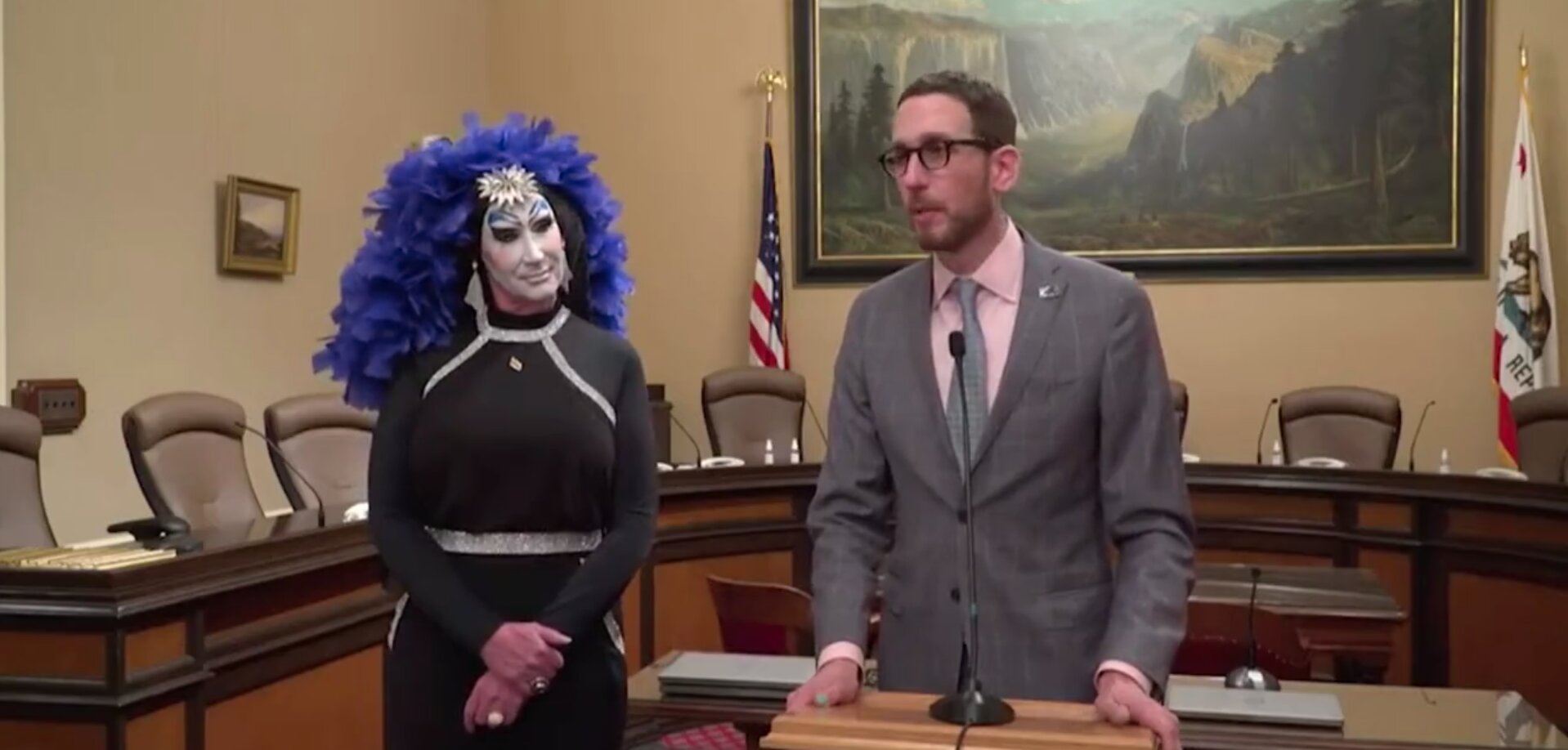 Member of Blasphemous Drag Queen Group Honored on the Floor of Blue State Legislature