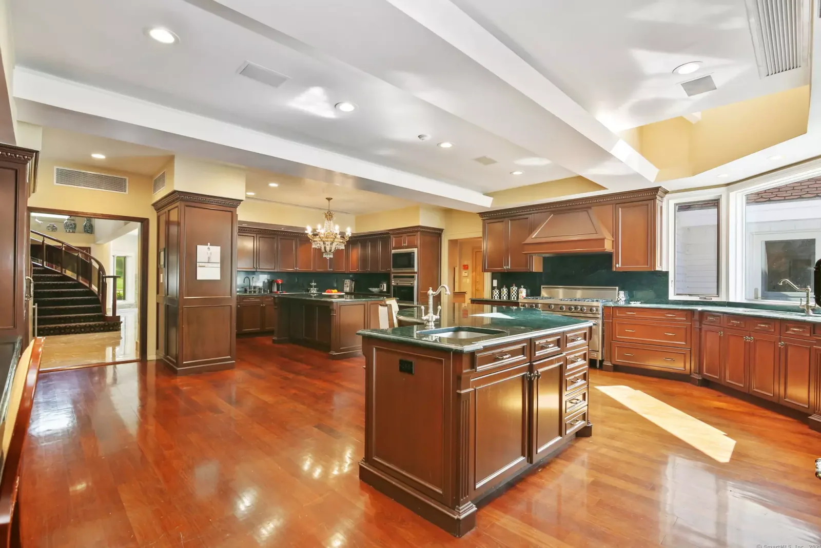 The main kitchen — one of seven in the house.