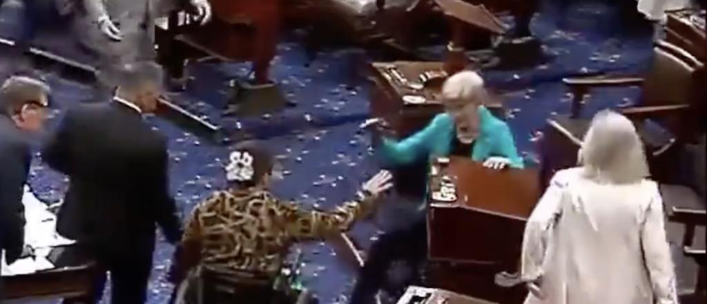 Watch As Elizabeth Warren Takes A Tumble On Senate Floor