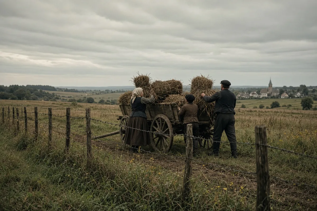Refugees traveled by cart toward the heavily mined western border during the 1956 uprising.
