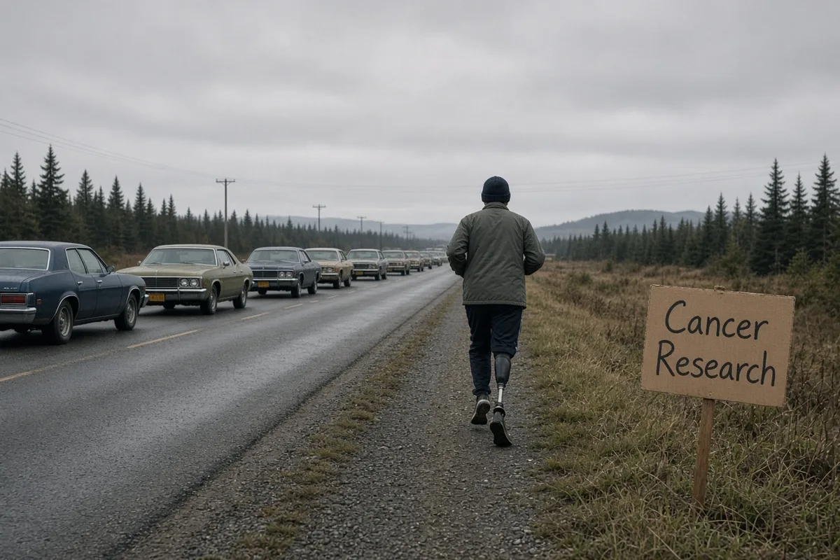 Fox ran the equivalent of a marathon every day while collecting donations along the route across eastern Canada.