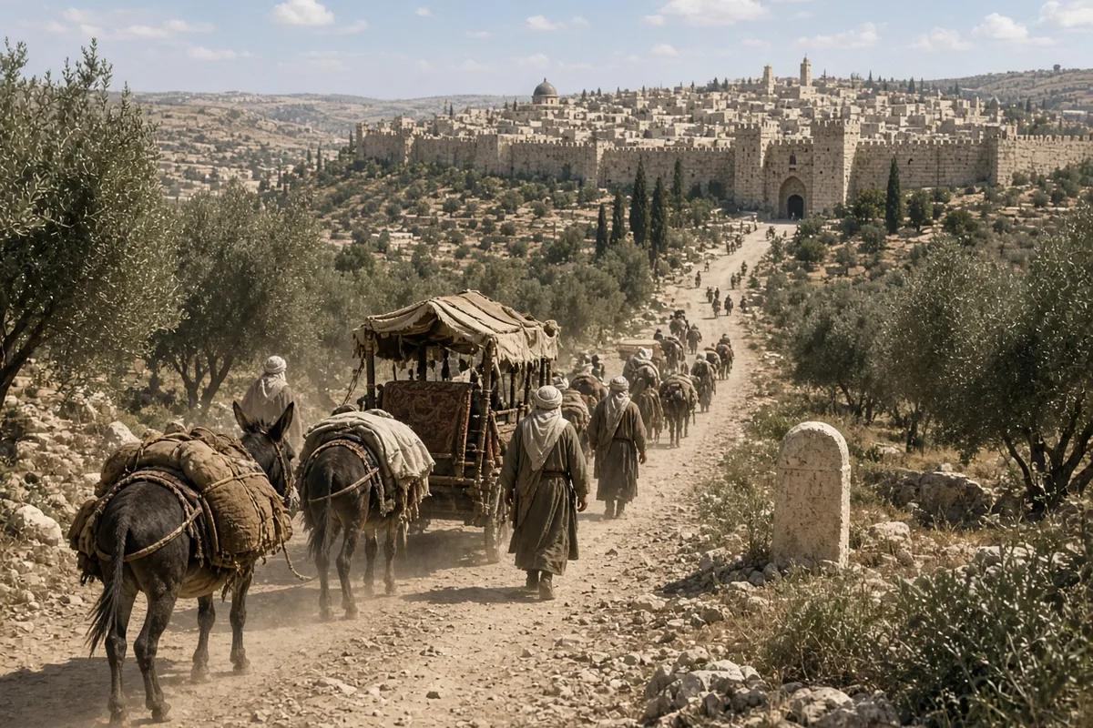 In 326 Helena traveled from Rome to Jerusalem in search of the True Cross.