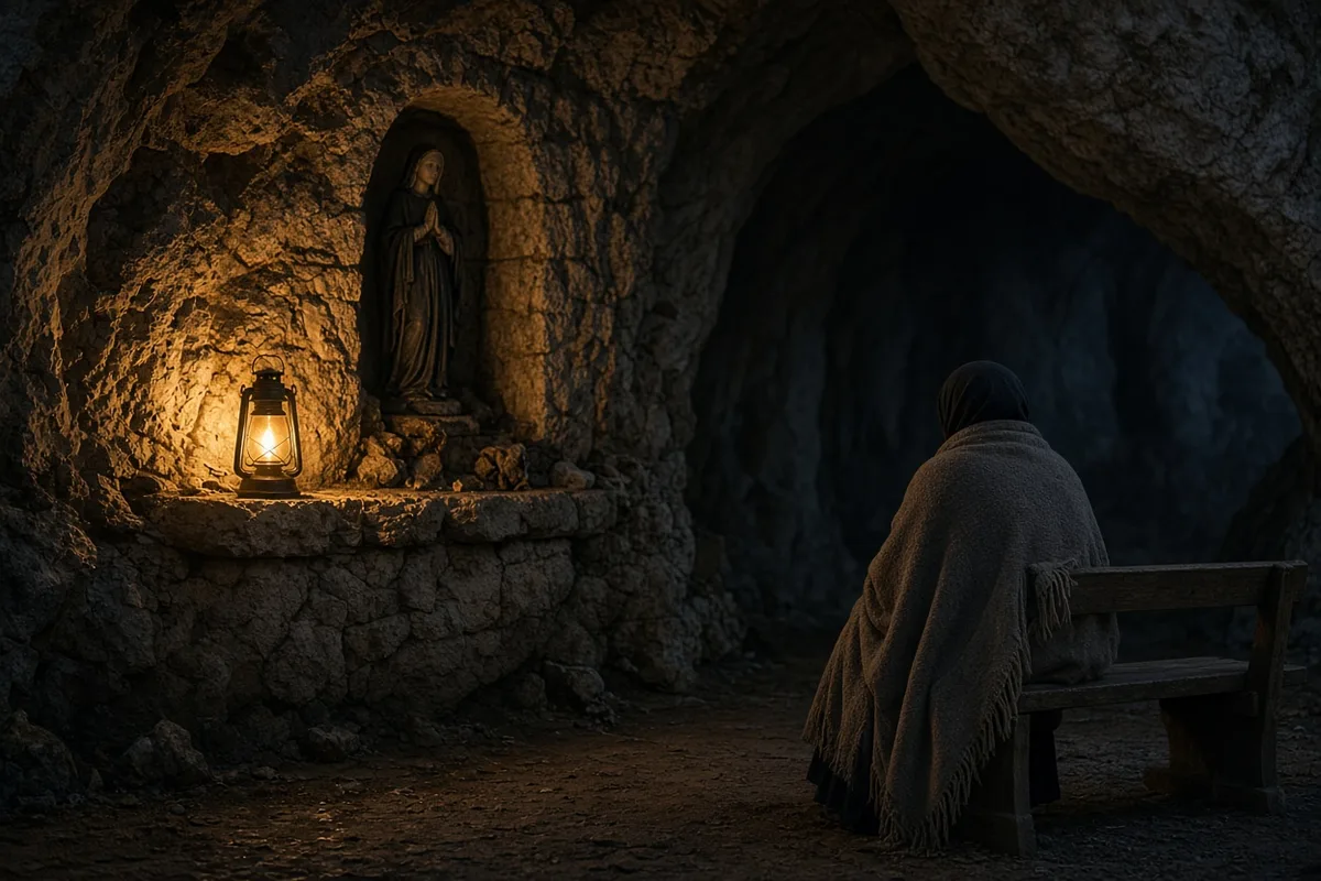 The pilgrimage reached the Grotto of Massabielle, site of reported healings since 1858.