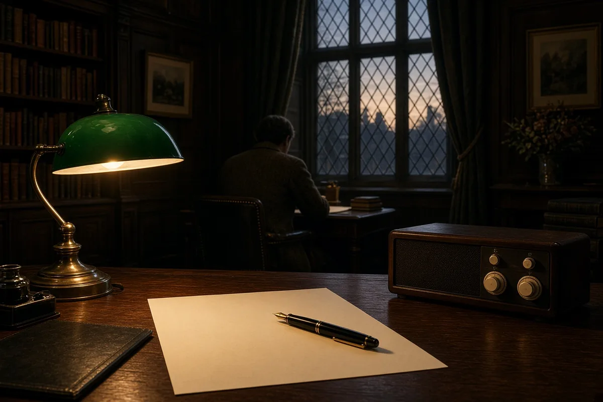 Dorothy L. Sayers began drafting her public essay on the Christian drama in her study during 1937.