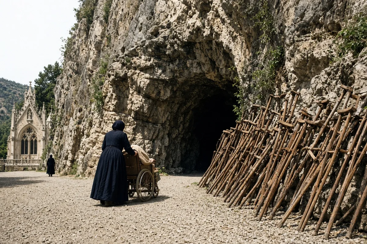 Peter Smith was taken to the Lourdes grotto, site of the reported healing spring.