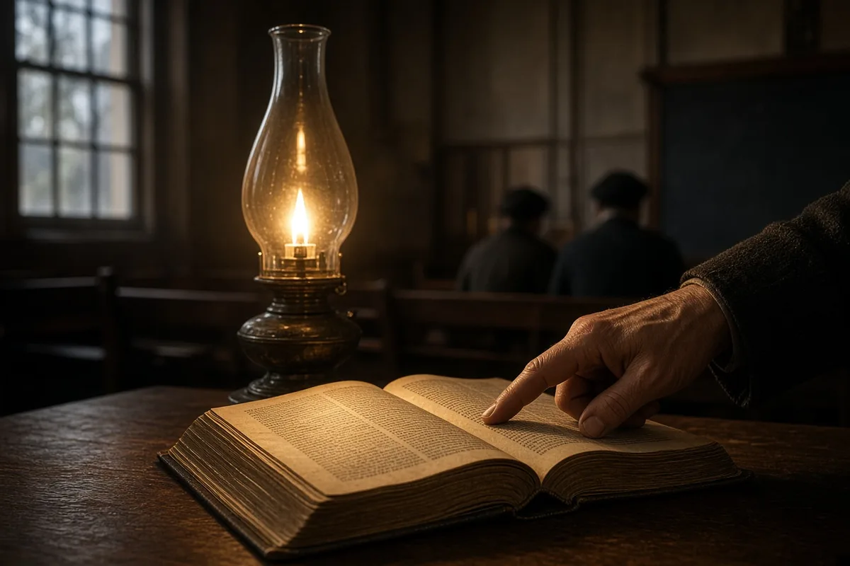 The teacher showed Moody the scriptural promise of eternal life through faith in Christ.