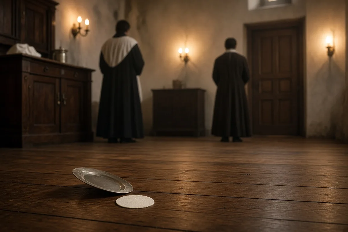 During Mass in Legnica, Poland, a consecrated host was accidentally dropped.