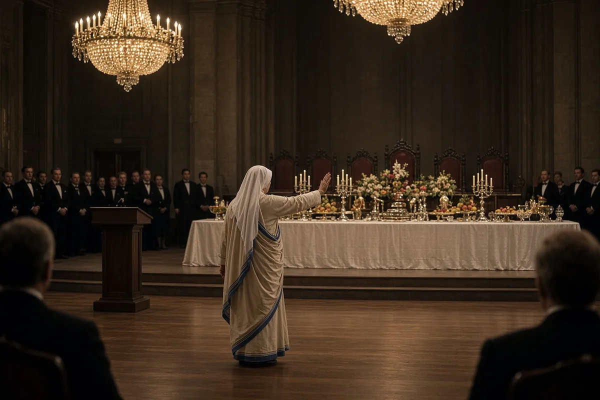 Awarded the Nobel Peace Prize in 1979, she requested that the ceremonial banquet funds be given to the poor instead.